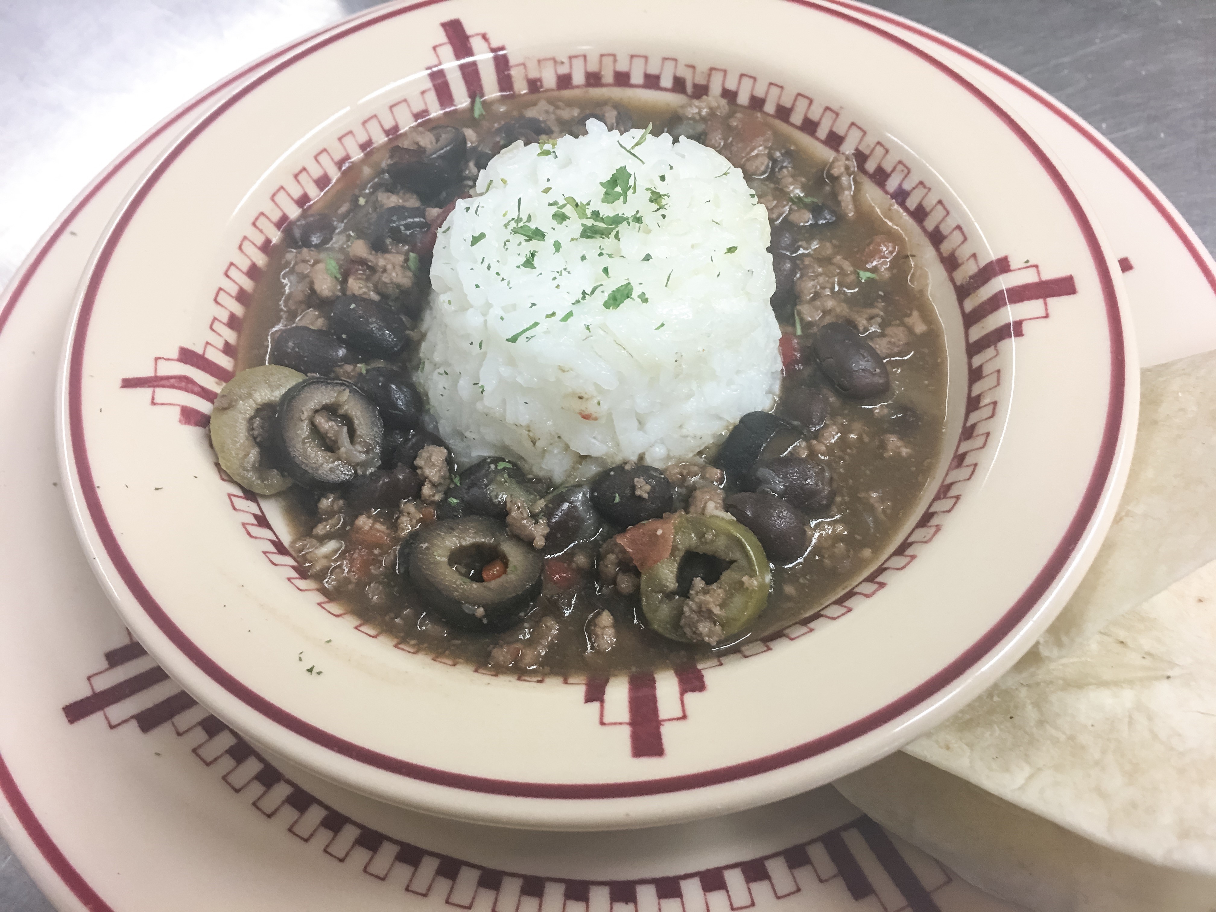 Spicy Cuban Picadillo with Black Beans and Rice
