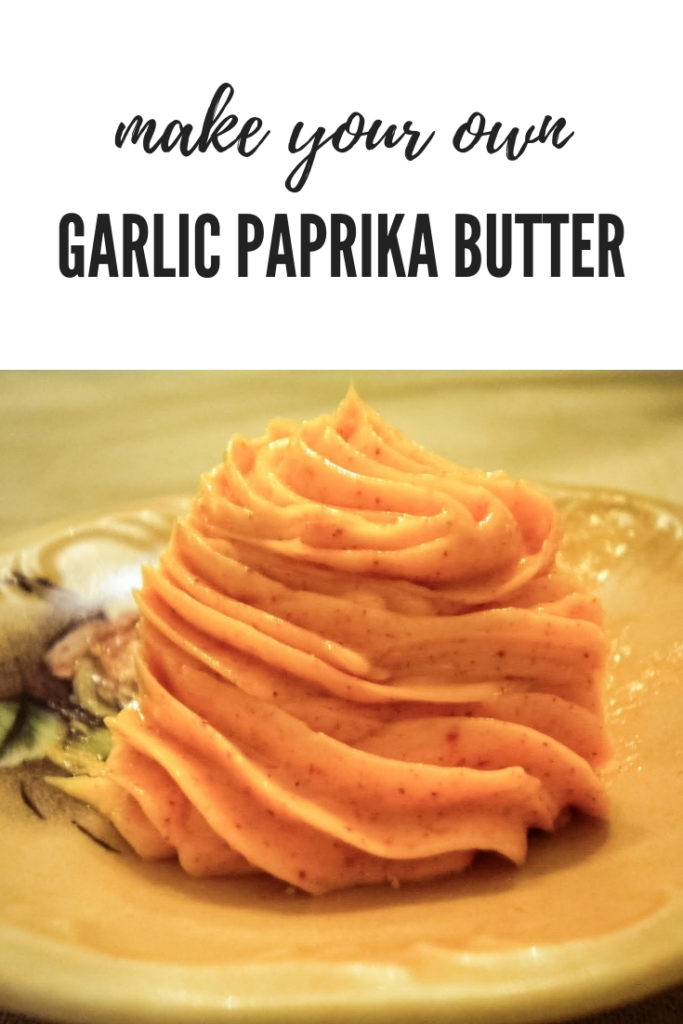 garlic parkia butter piped onto a small plate