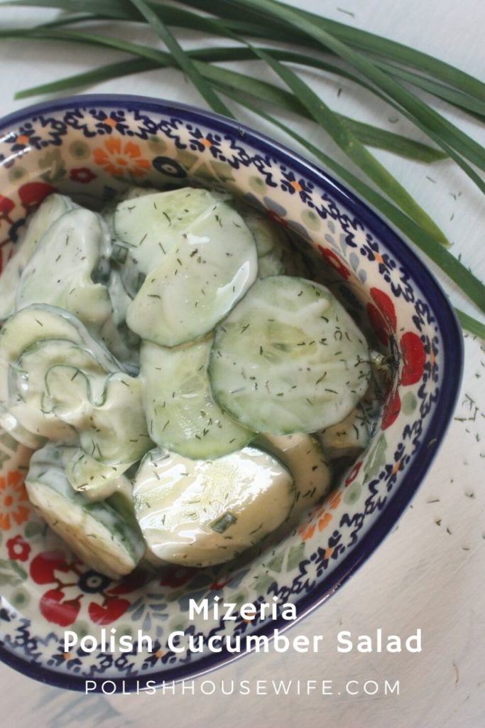 Polish cucumber salad in a bowl