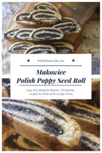 collage of Polish poppy seed roll makowiec