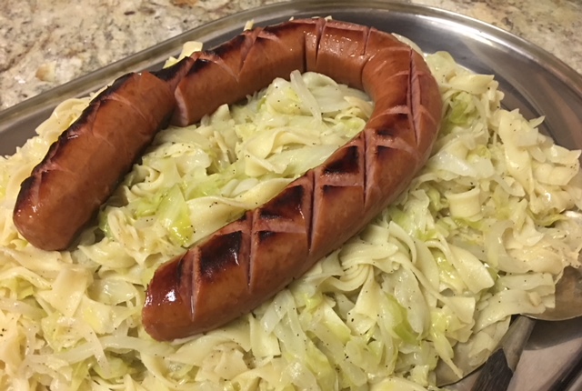 Łazanki z Białą Kapustą (Polish Noodles and Cabbage) a comfort food side with kielbasa