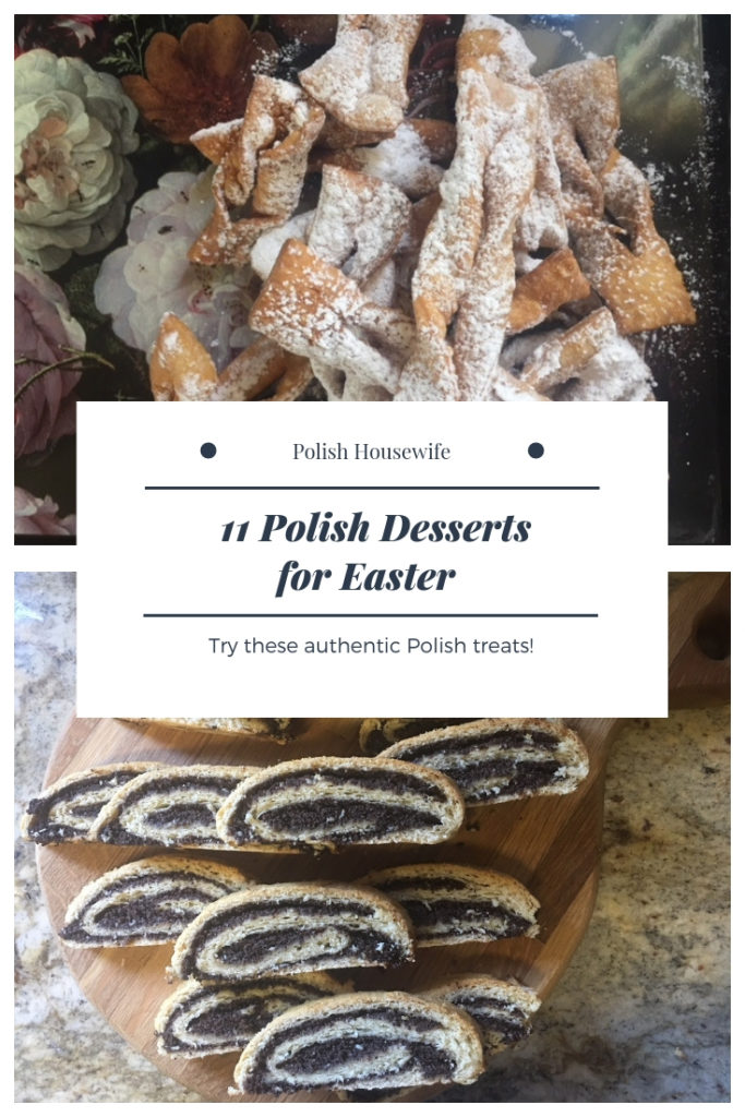 poppy seed roll slices and angel wing cookies
