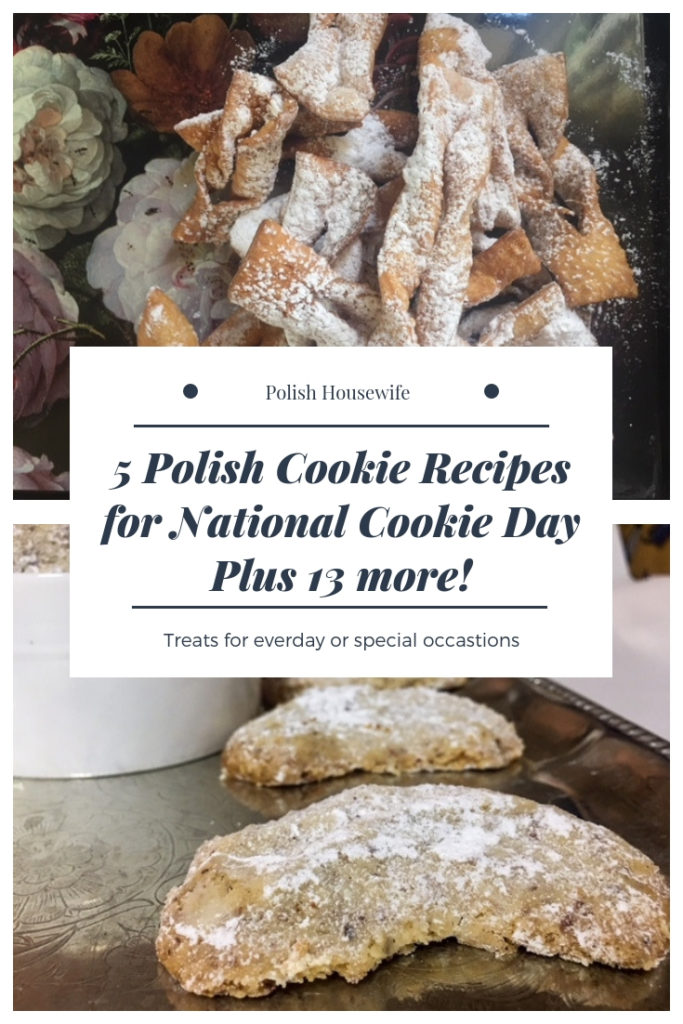 Polish angel wings and almond crescent cookies
