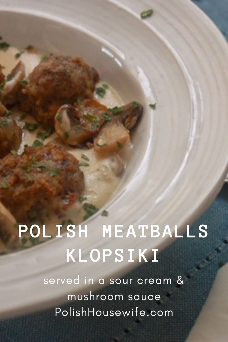 Polish meatballs - klopsiki in white bowl