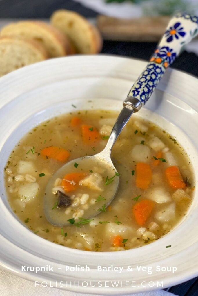 Polish krupnik soup