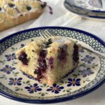 Polish Cake with Blueberries on Polish pottery plate