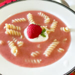 Polish strawberry soup with spiral pasta